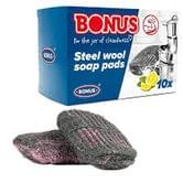 Губка для миття посуду Bonus, з милом, 10 штук