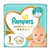 Подгузники детские Pampers Premium Care размер 1, 2-5 кг, 1 штука