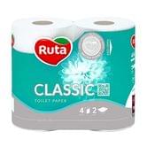 Туалетний папір Ruta Classic білий 2-шаровий, 4 штуки