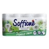 Туалетная бумага Soffione Natural Family белая, 3-слойная, 1 штука