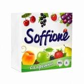Серветки паперові Soffione білі 1-шарові, 24х24 см, 100 штук в упаковці