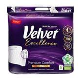 Туалетний папір Velvet Excellence 4-шаровий, 160 відривів, 9 рулонів