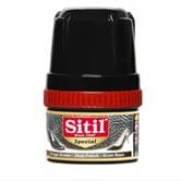 Крем для взуття чорний Sitil з губкою, у банці, 60 мл