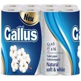 Туалетний папір Gallus Natural soft & white 3-шаровий, 16 рулонів
