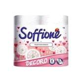 Туалетний папір Soffione Dekoro білий/рожевий, 2-шаровий, 1 штука