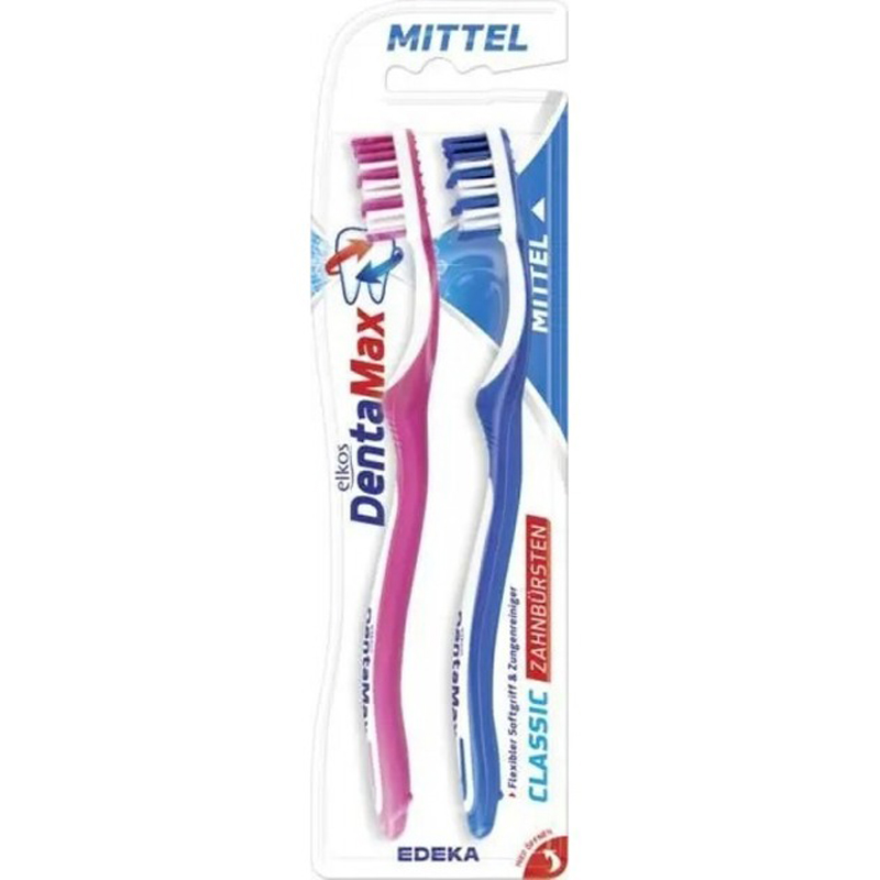 Зубная щетка мягкая Elkos mittel, 2 штуки