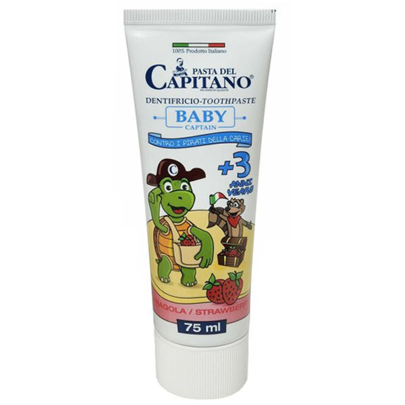 Дитяча зубна паста Pasta del Capitano Baby +3 Strawberry, 75 мл